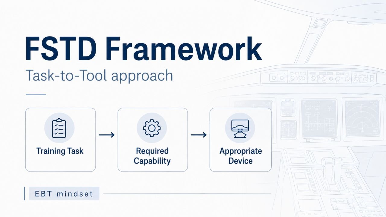 Diagram of the FSTD task-to-tool approach: training task, required capability, appropriate device.